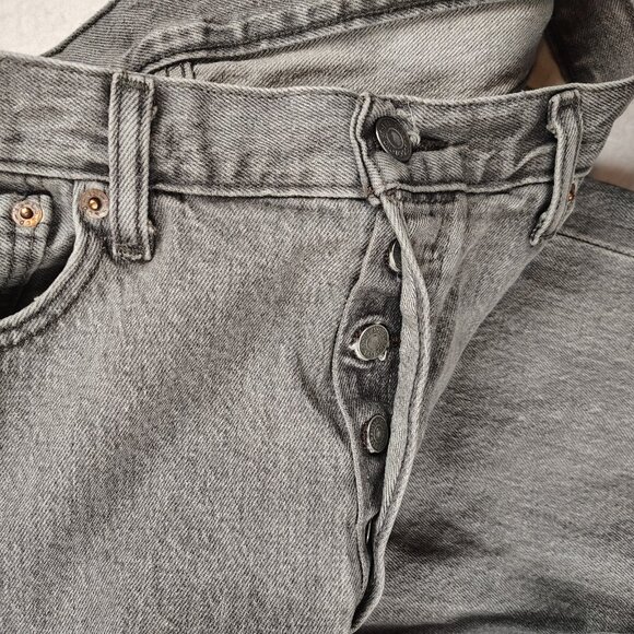 Levi 501 Jeans Men 34 x 34  Charcoal Gray Button Fly Red Tab - Picture 6 of 11